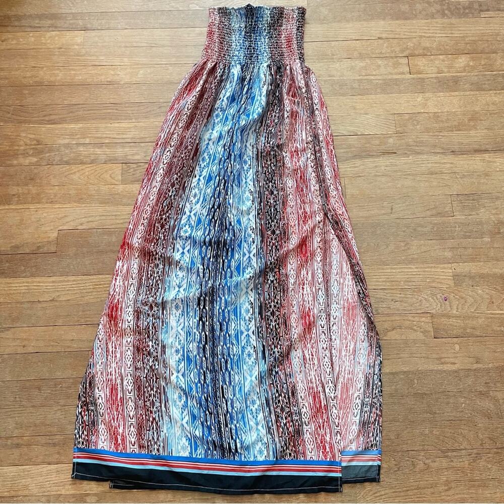 Atmosphere red blue beachy sleeveless maxi dress size 6 B12